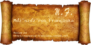 Mészáros Franciska névjegykártya